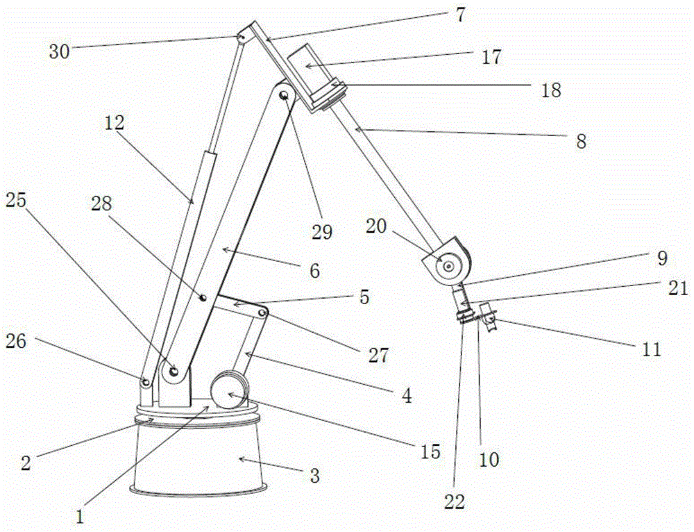 Six-degree-of-freedom seven-rod series-parallel spraying robot