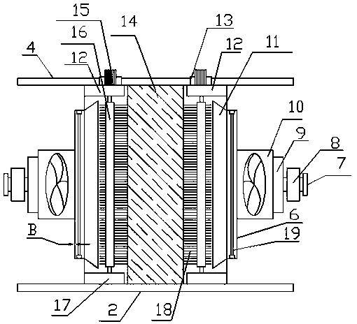 Vertical dust removing tooling vehicle with purifying effect