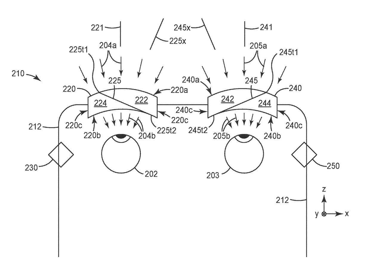 Lens with embedded multilayer optical film for near-eye display systems