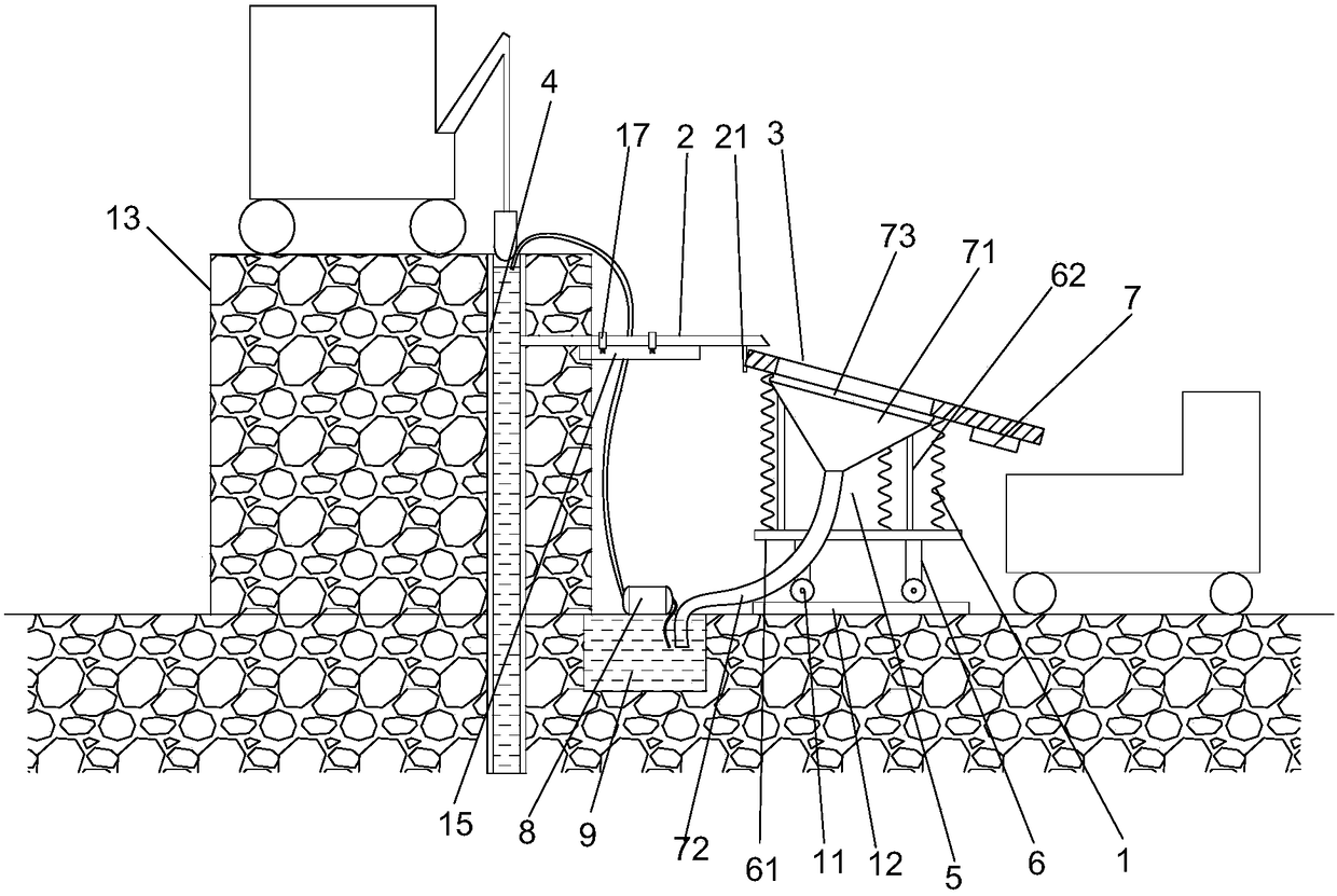 Construction mud treatment device for building pile foundation