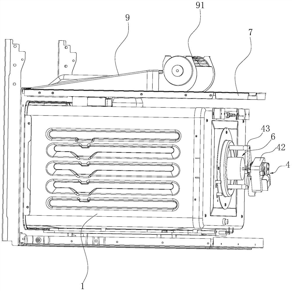 Hot air structure for cooking equipment and oven with hot air structure