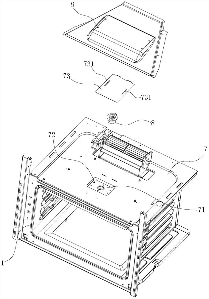 Hot air structure for cooking equipment and oven with hot air structure