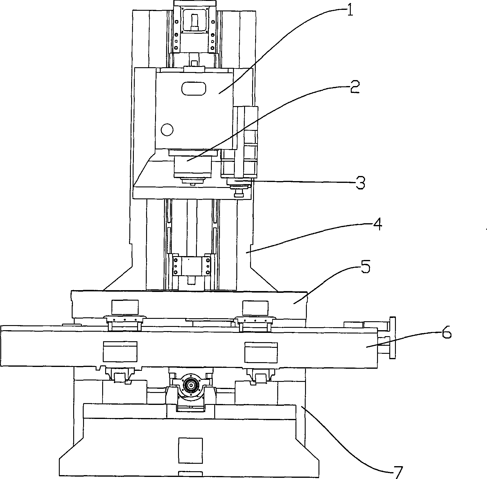 Double-main shaft double-speed compound numerical control milling machine