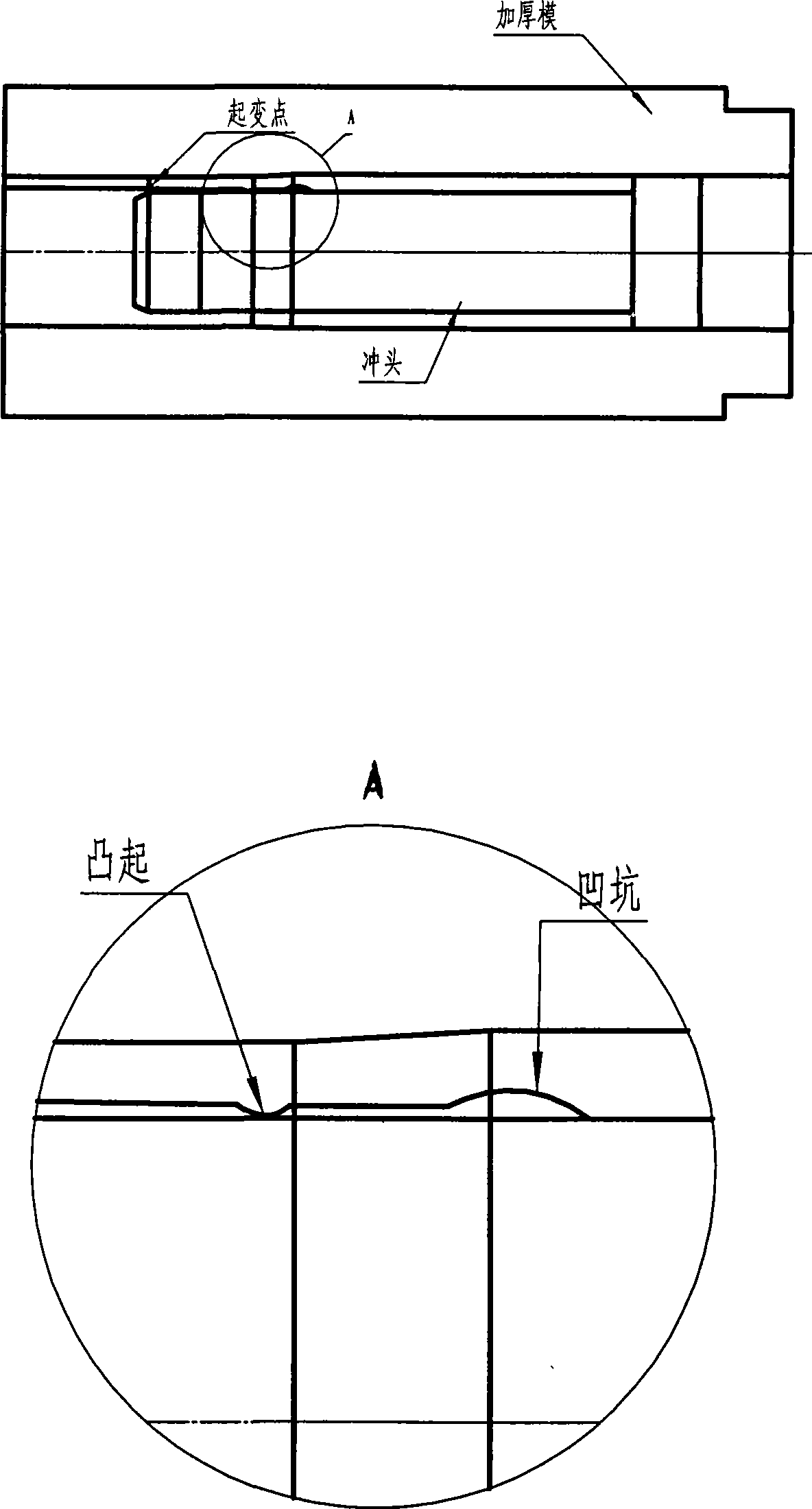 Drill rocker end upsetting method