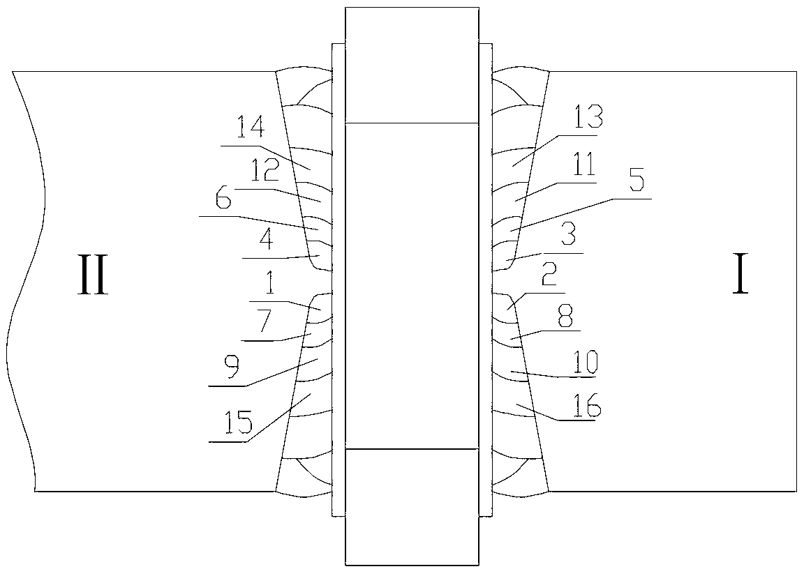 Narrow-gap metal active gas (MAG) welding method for large-thickness shroud type diaphragms of turbines