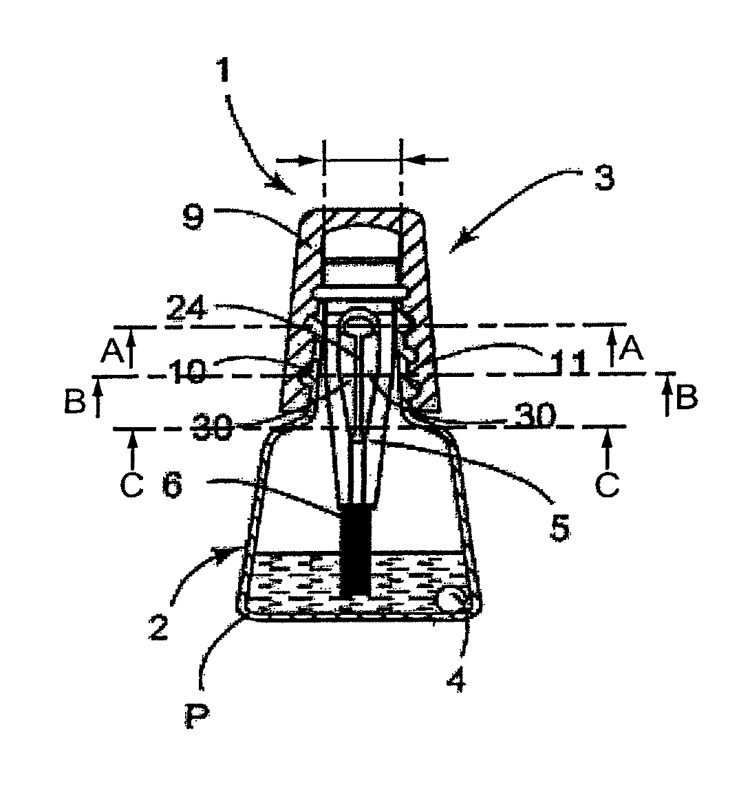 Applicator with product reserve, in particular for nail varnish