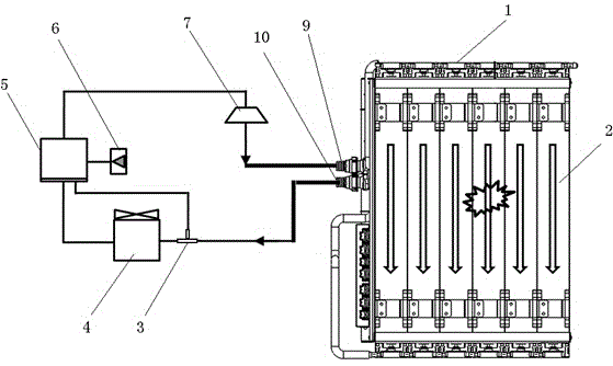 Pressurizing and liquid-cooling thermal-instability inhibiting system for battery