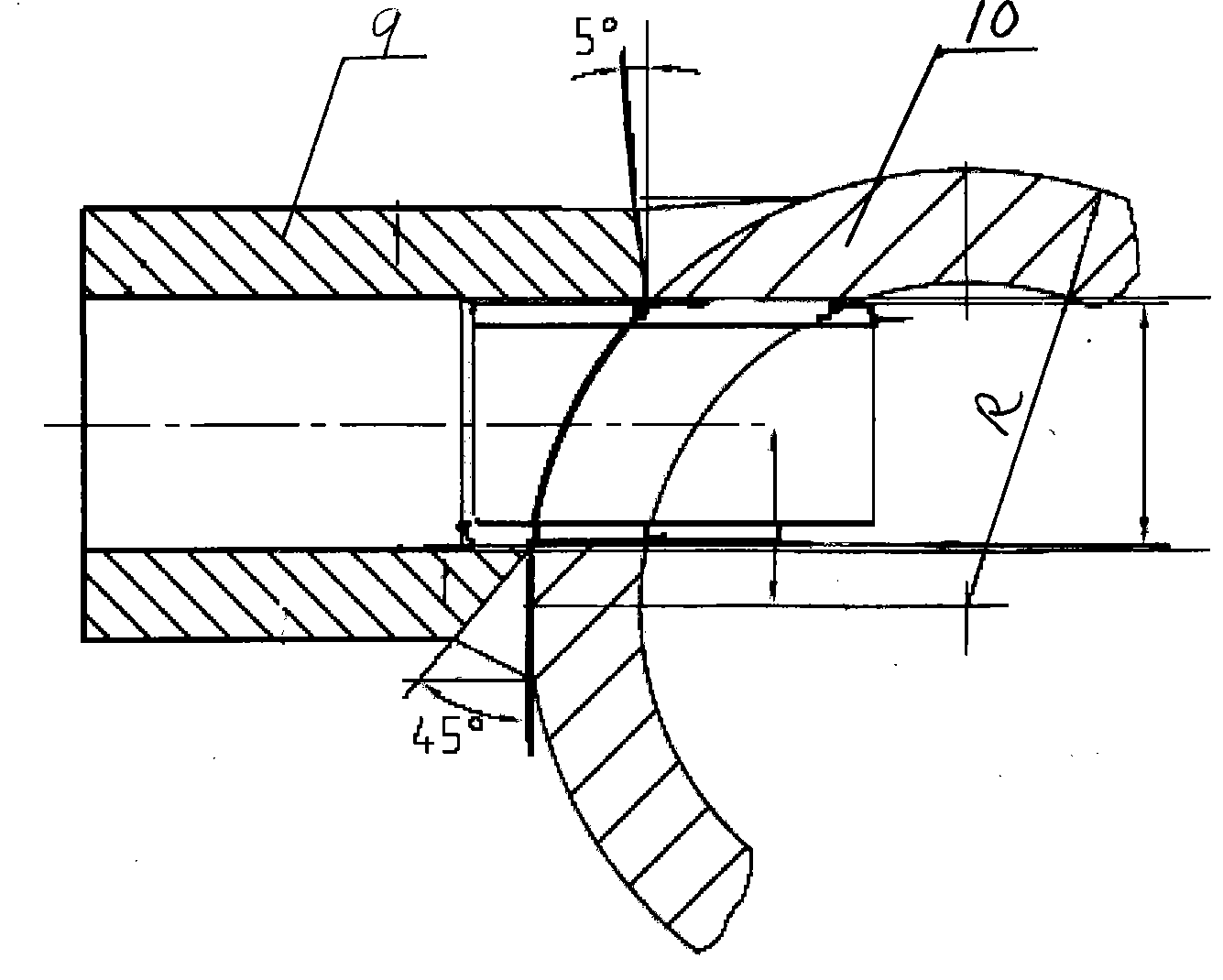 Automatic welding process of skewed tube fillet of boiler separator