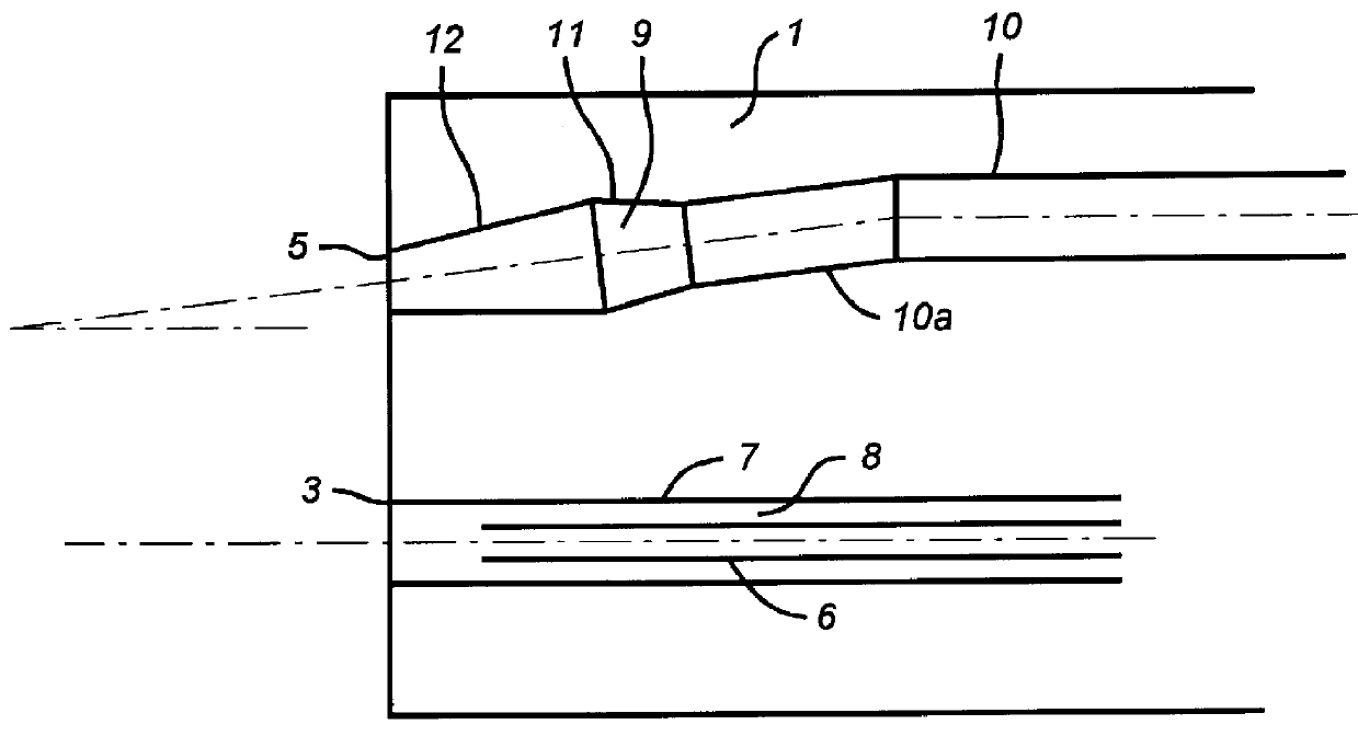 Combustion process and apparatus therefore containing separate injection of fuel and oxidant streams