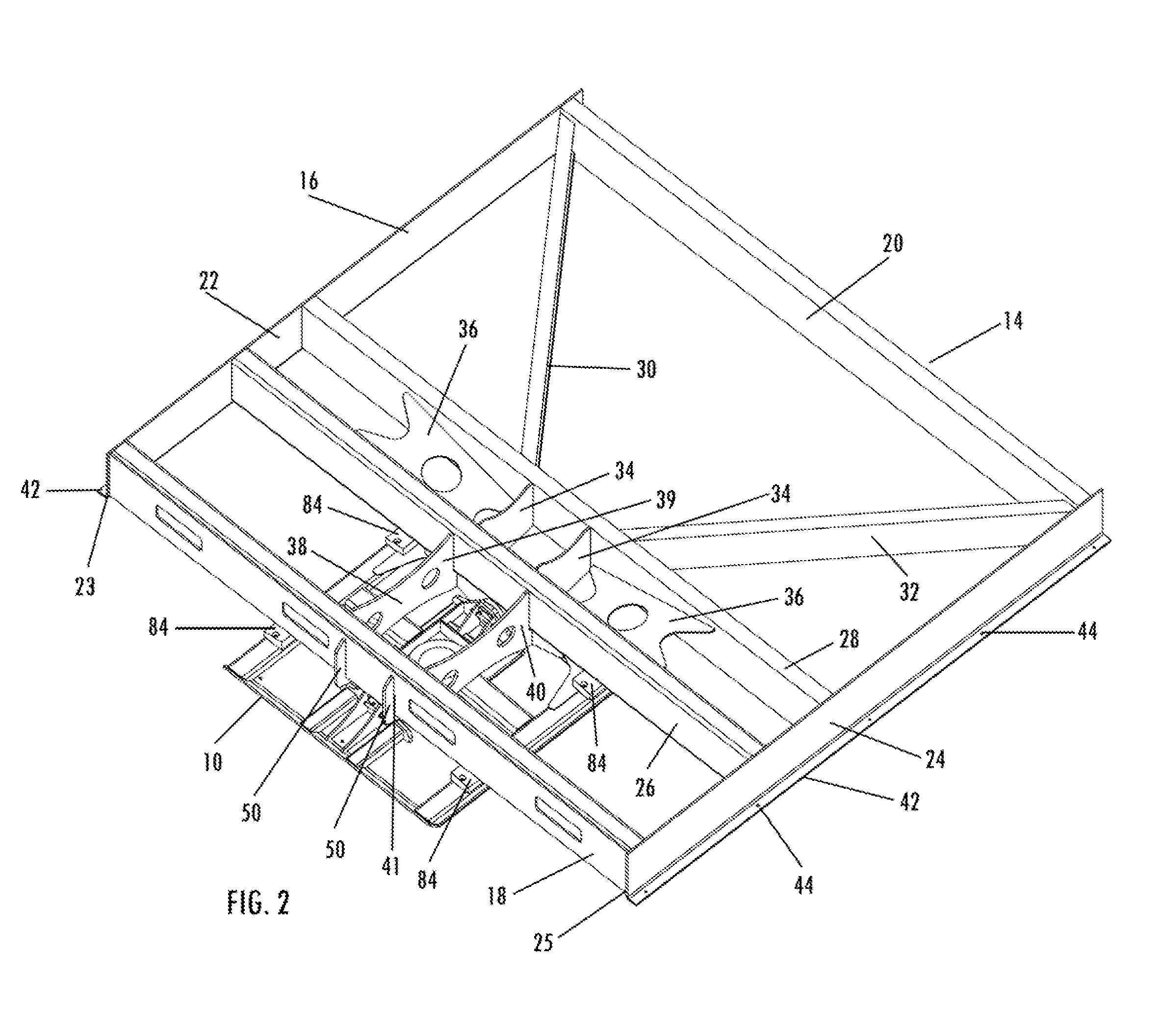 Oscillating kingpin structure for grain trailer