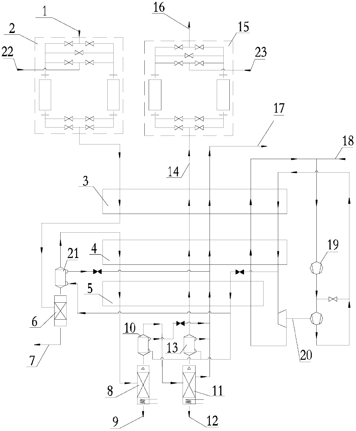 Ammonia synthesis waste gas recycling device