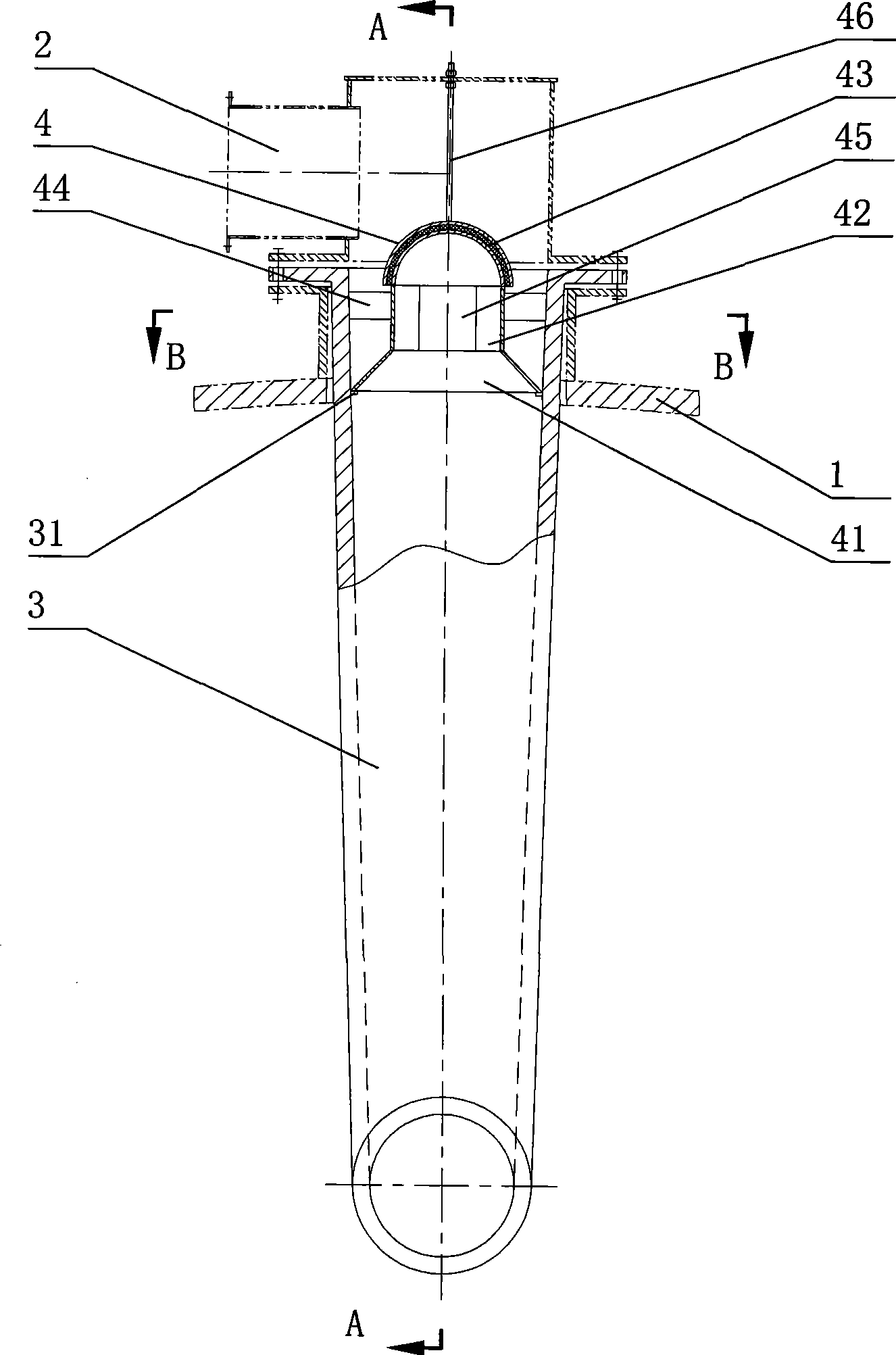 Secondary air nozzle of rotary kiln