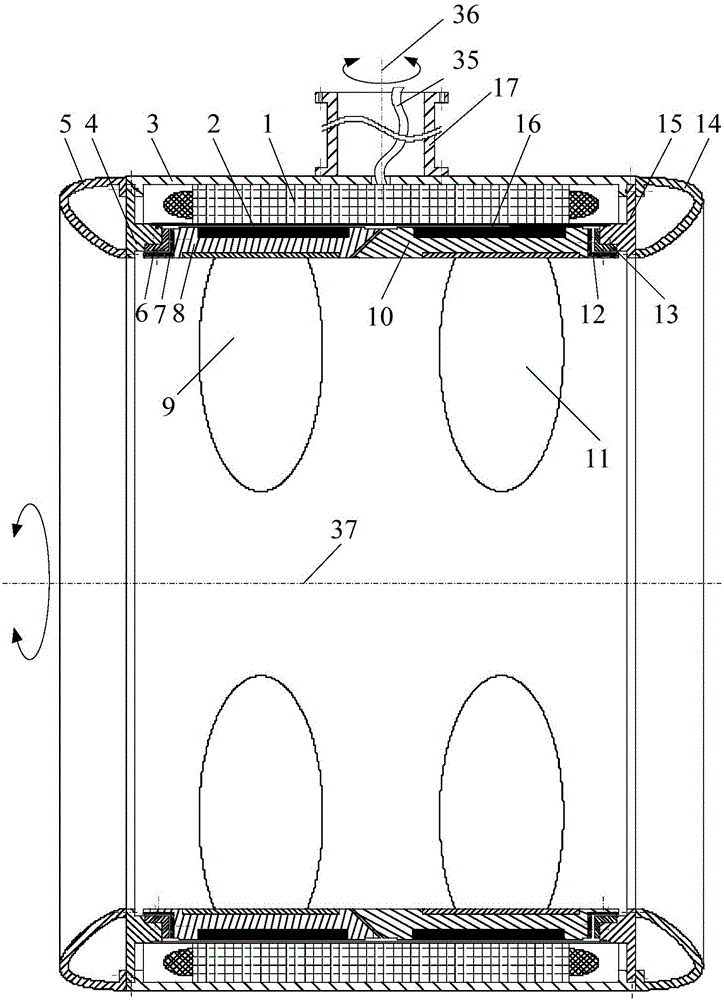 Oppositely-rotating shaft-less rim-driven propeller