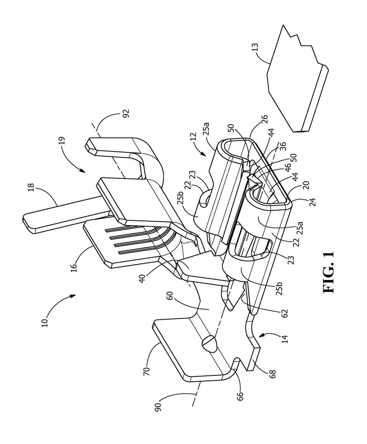 Electrical terminal having a push surface