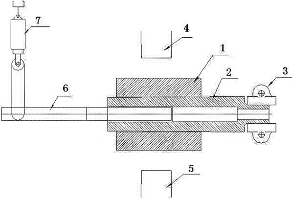 Method for forging super-long hollow part from short core rod through free forging press