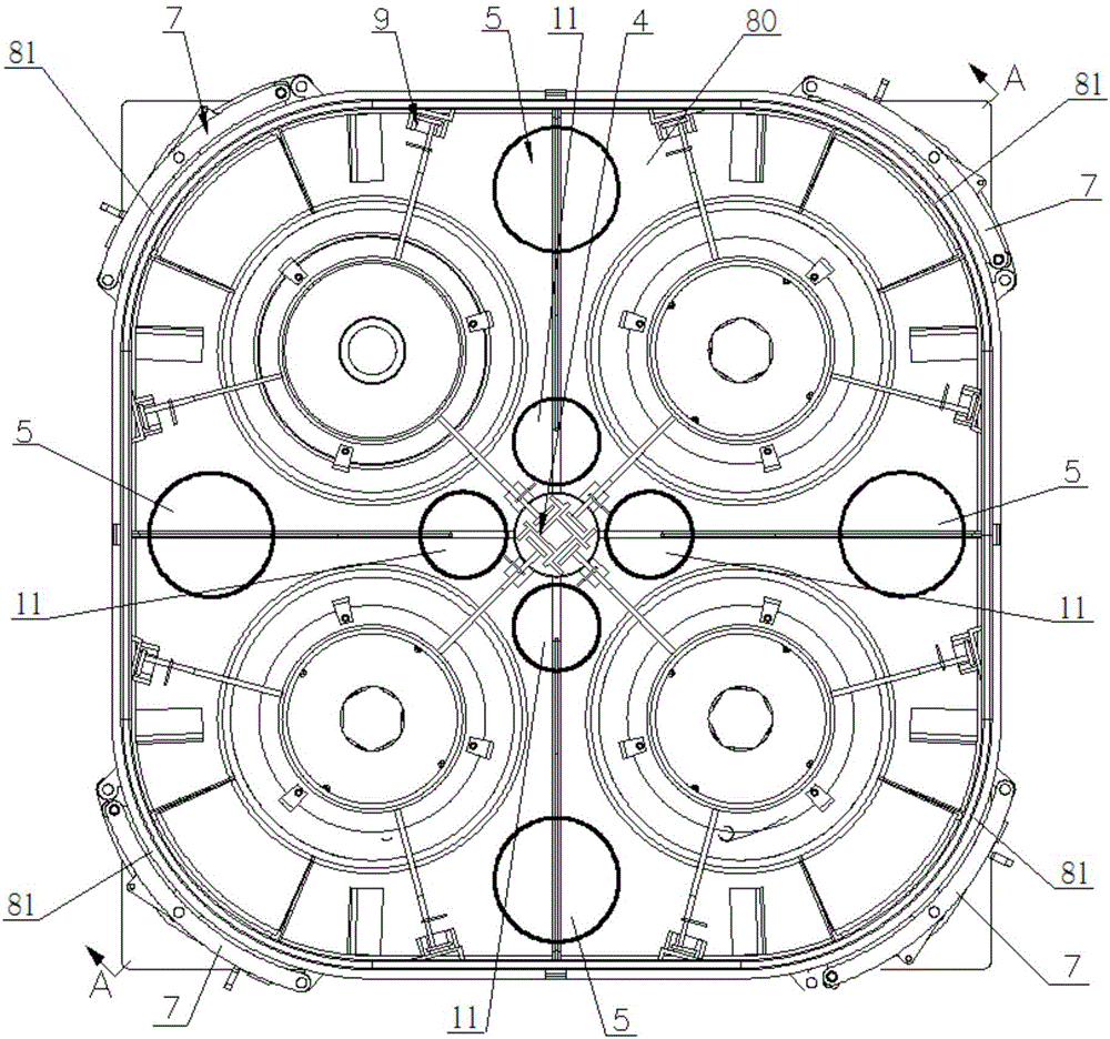 Four-rotor crushing mechanism