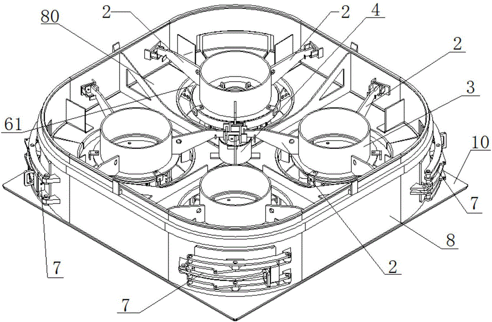 Four-rotor crushing mechanism