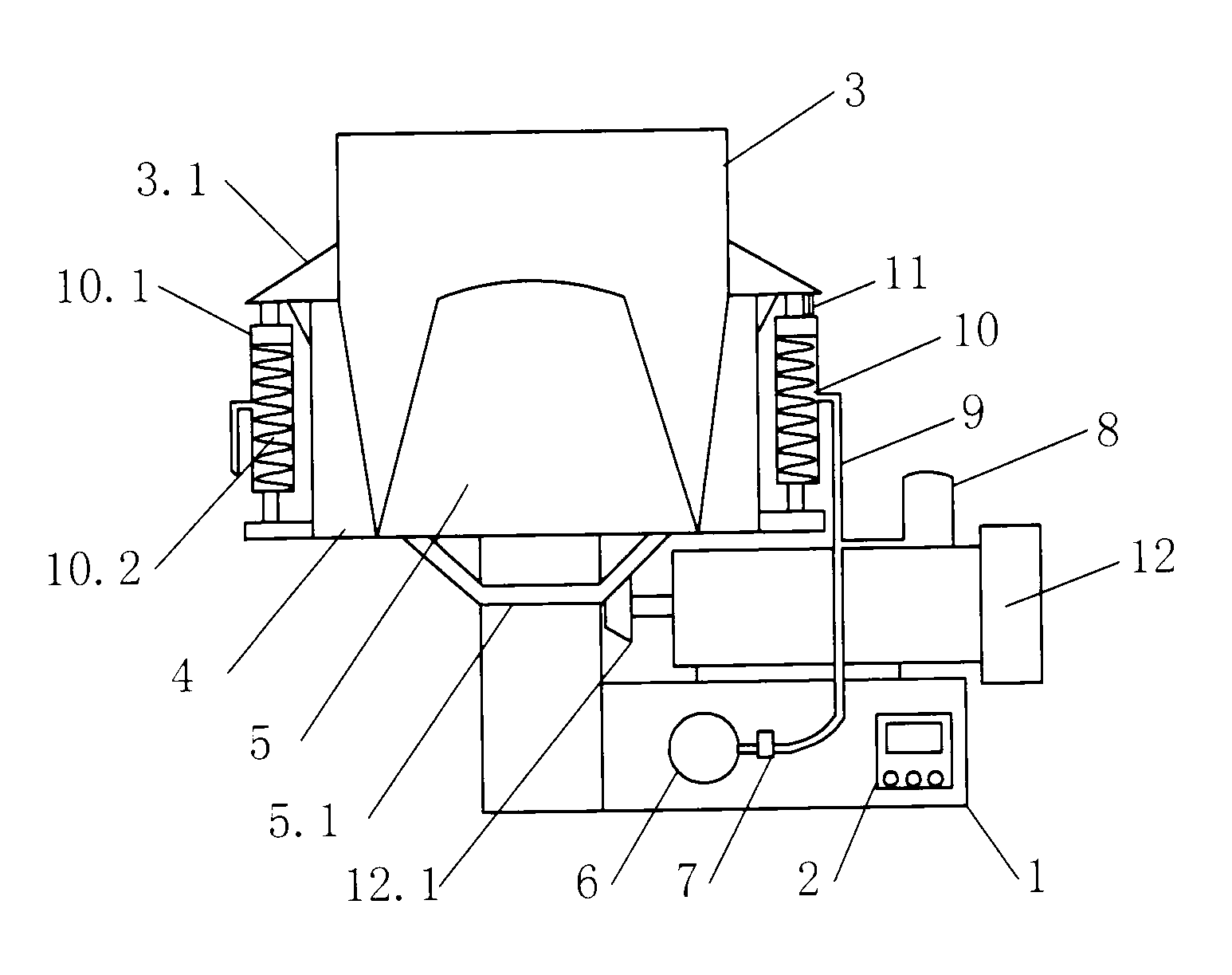 Numerical control conical crushing machine