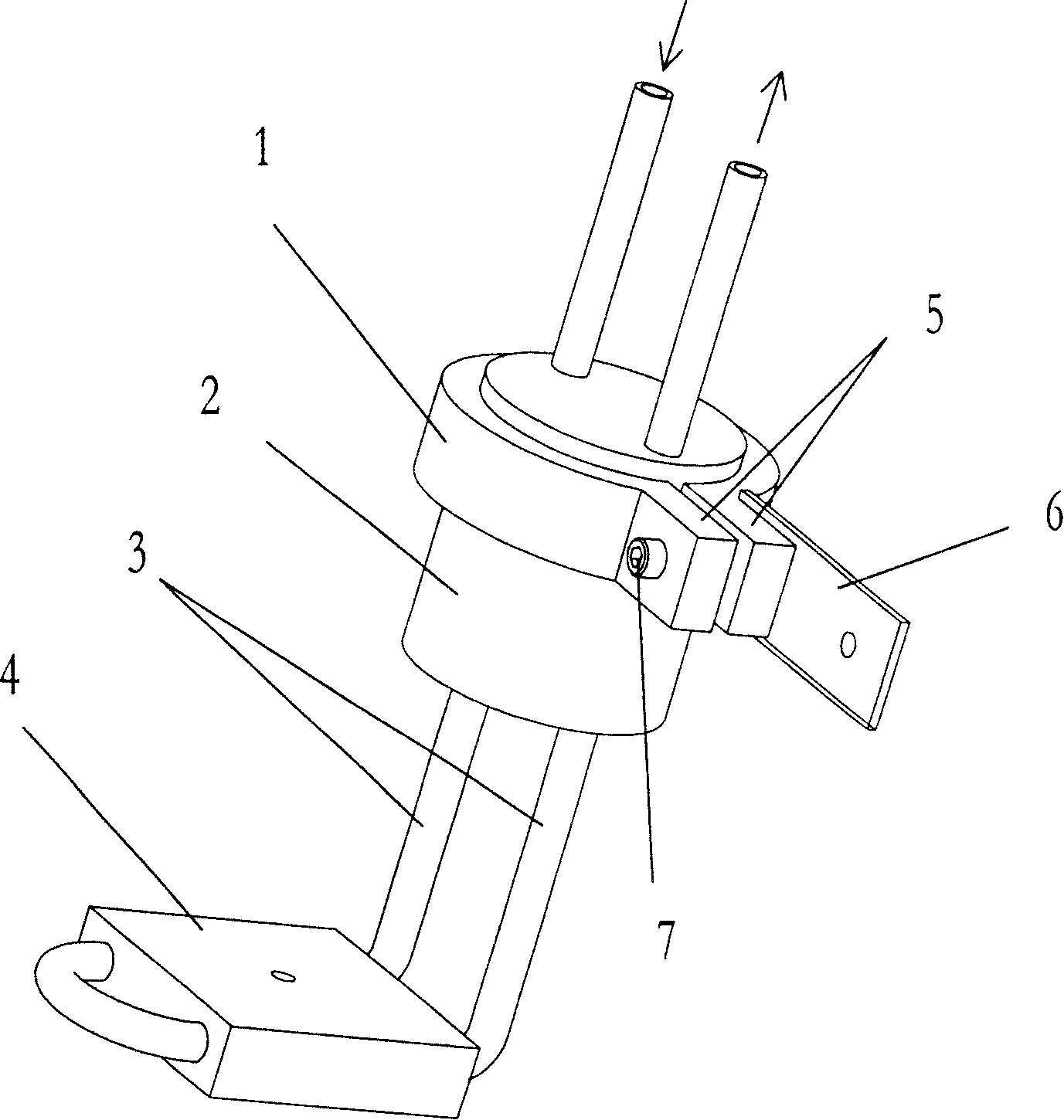 Flexible water-cooling metal electrode for monocrystalline furnace