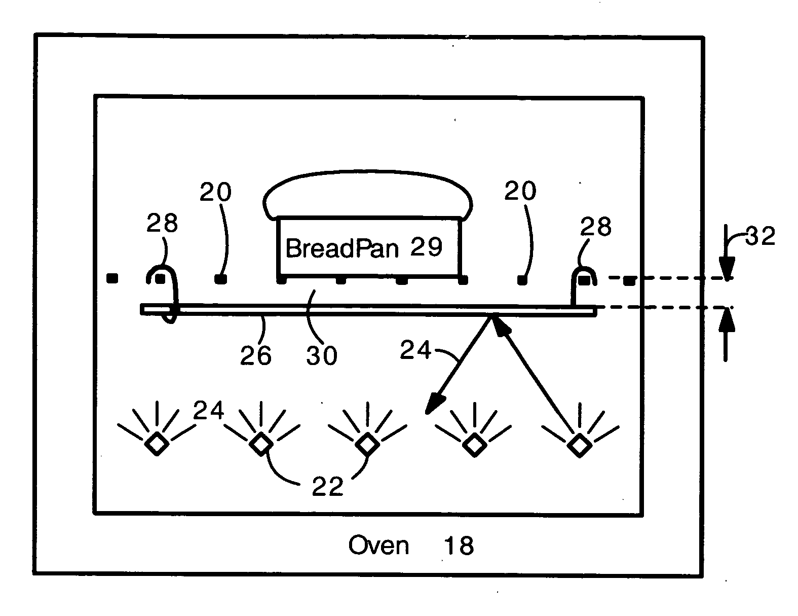 Heat shield for preventing bottom surface burning of baked foods