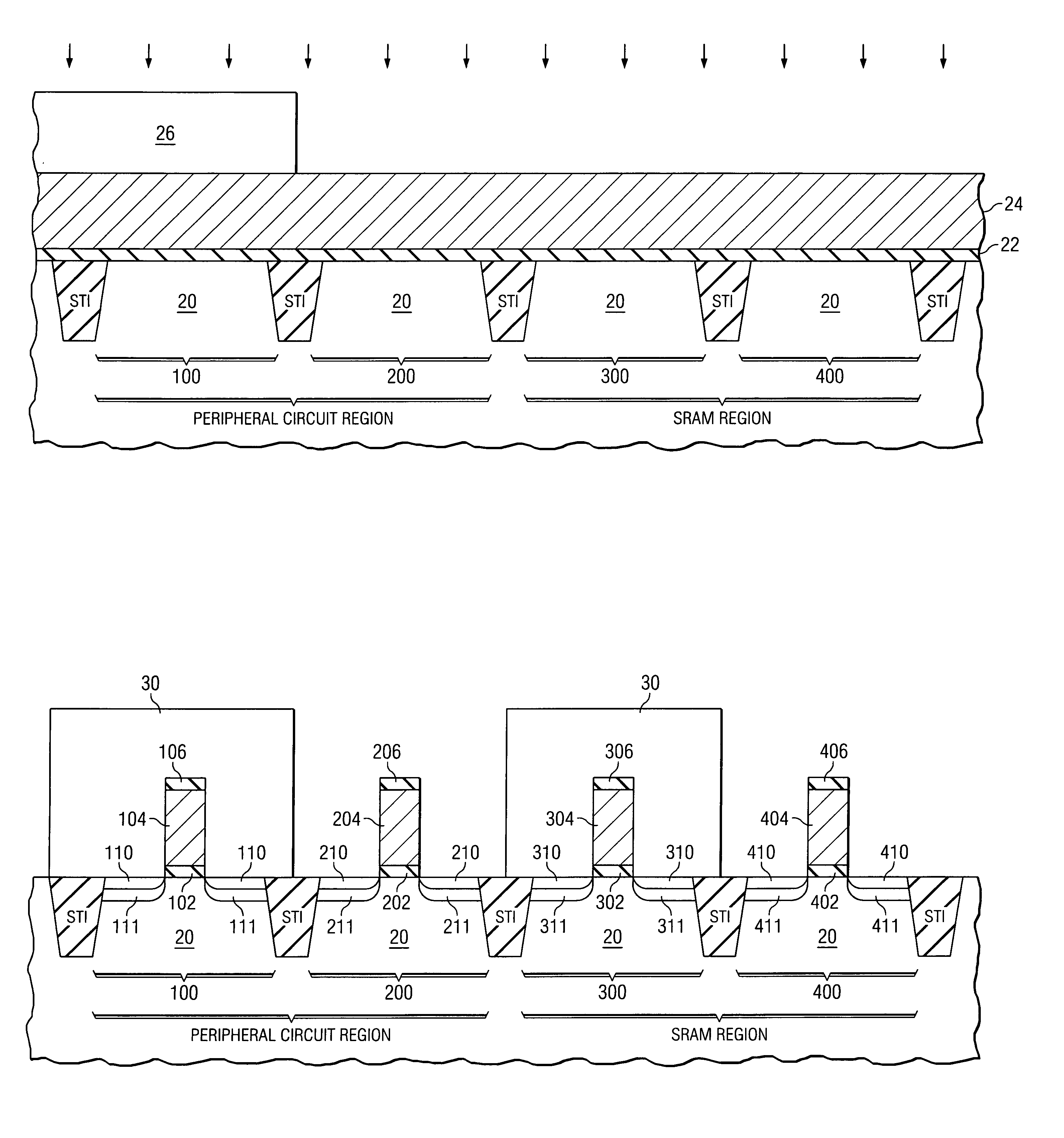 Modifying work function in PMOS devices by counter-doping