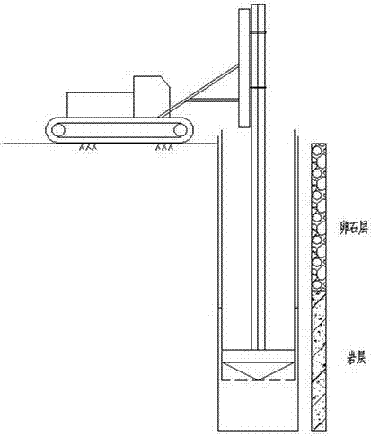 Large-diameter super-thick pebble bed hole forming method