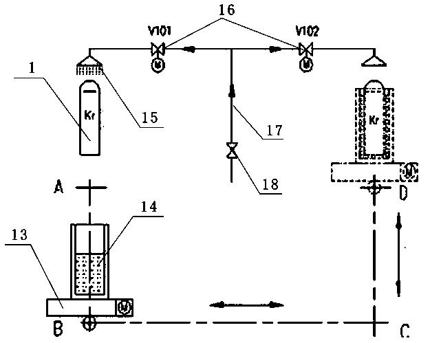 Automation krypton and xenon gas continuous bottle filling device