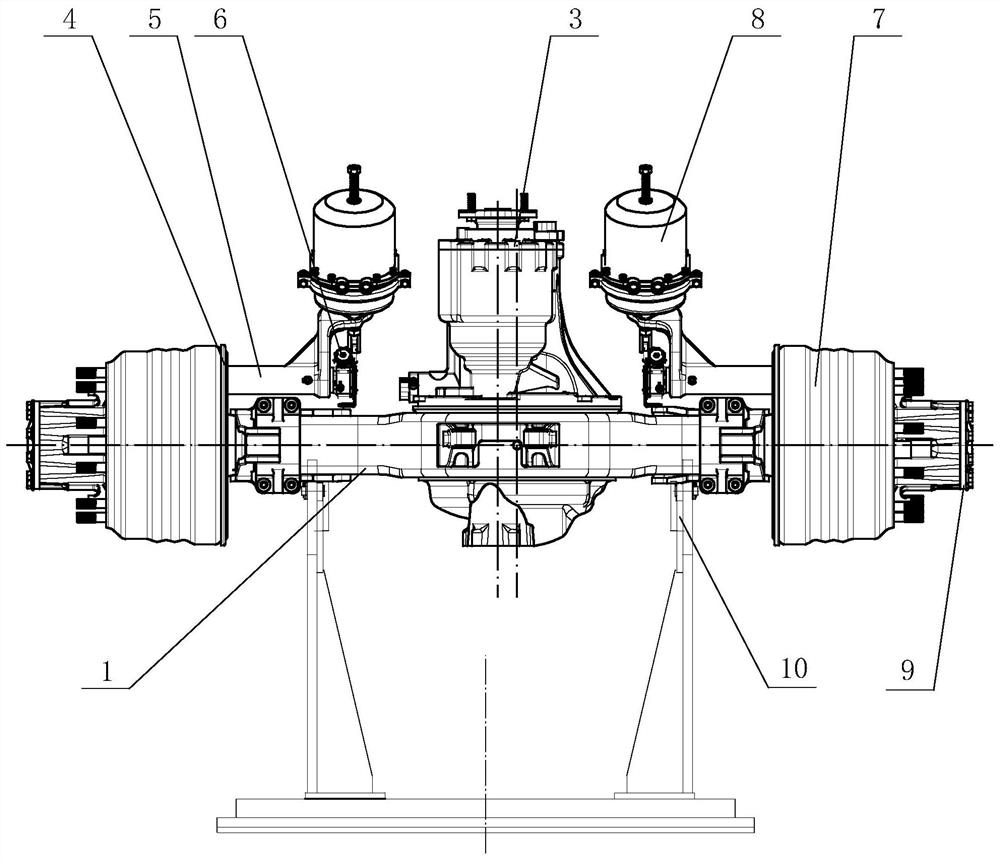 Assembly process method of automobile intermediate axle assembly