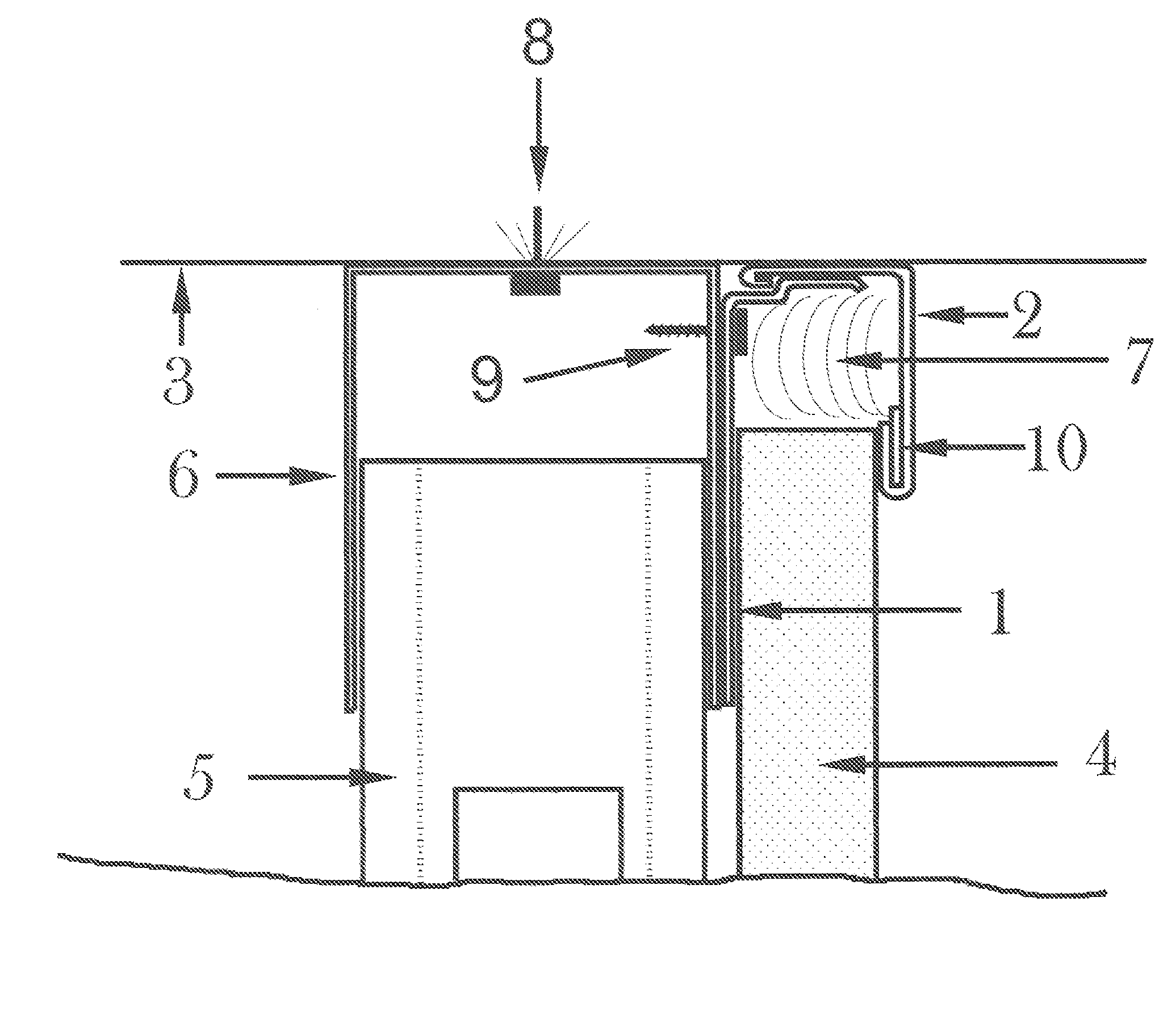 Self-adjusting trim assembly at flexible ceiling and stationary wall junction