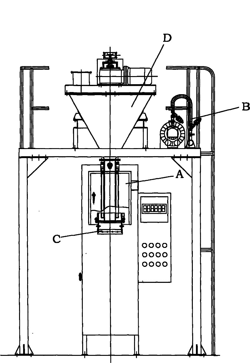 Packing scale for powder material