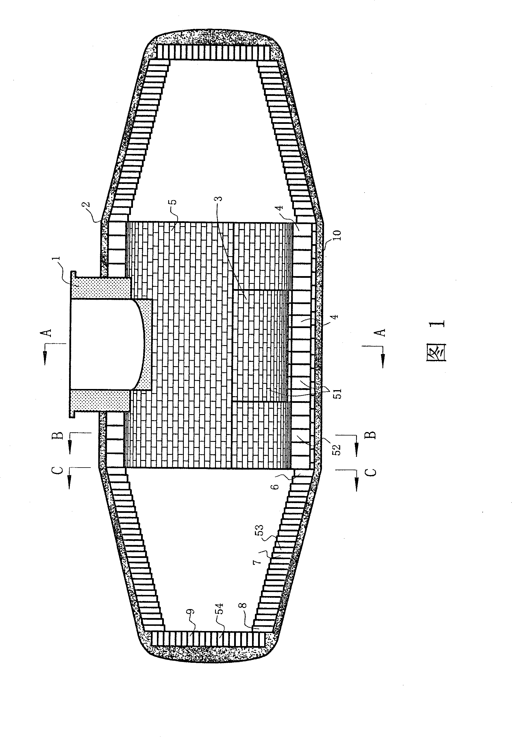 Alumina-silicon carbide-carbon brick for torpedo tank and torpedo tank lining structure therewith