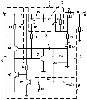 High-side switching circuit with current protection function