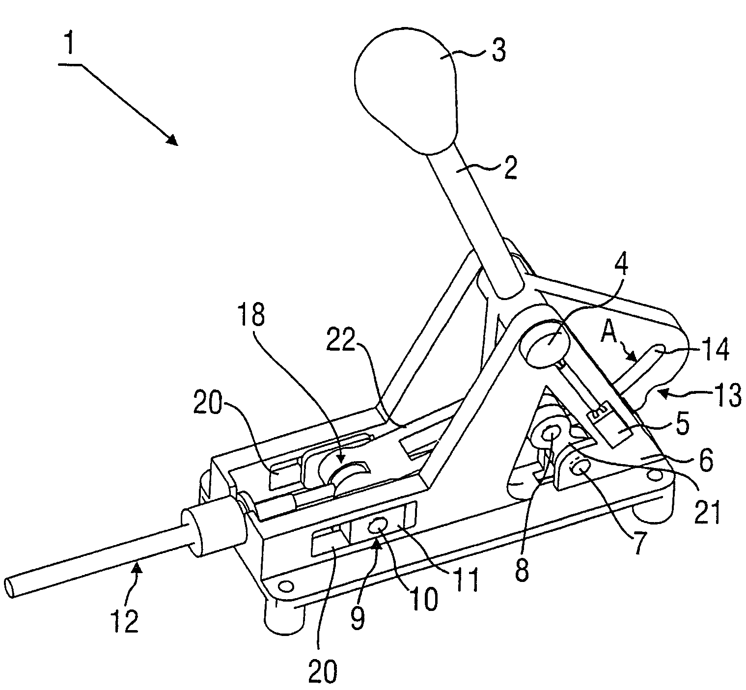 Shifting device for the mechanical coupling-free transmission of shift commands to the automatic transmission of a motor vehicle