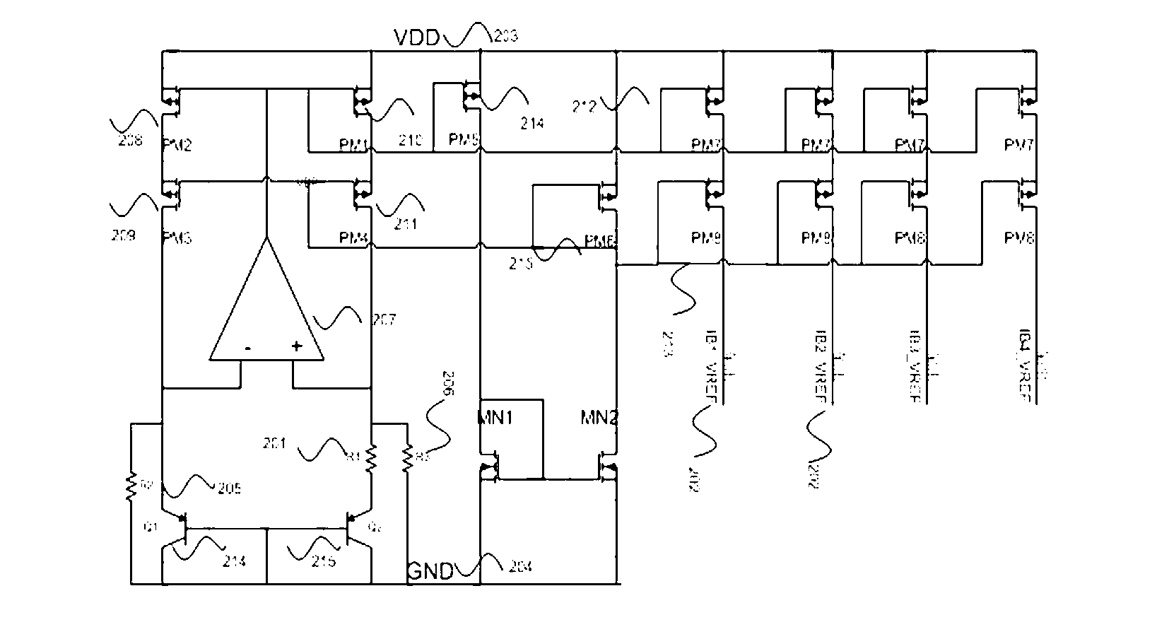 Circuit for providing low-noise band-gap reference voltage source