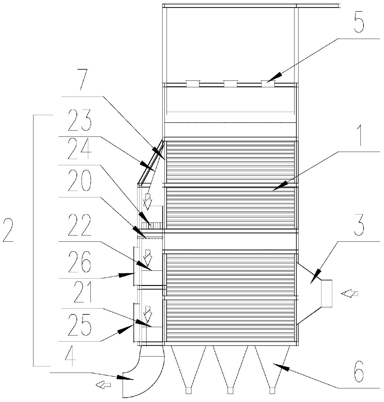 Desulfurization and denitrification integrated device