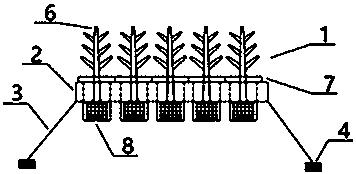 A floating device integrating wave dissipation and offshore farming