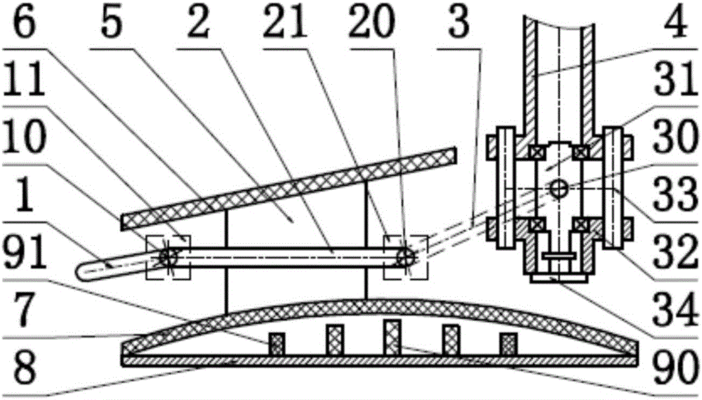 Anti-impact in-series four-freedom-degree human-simulated mechanical foot