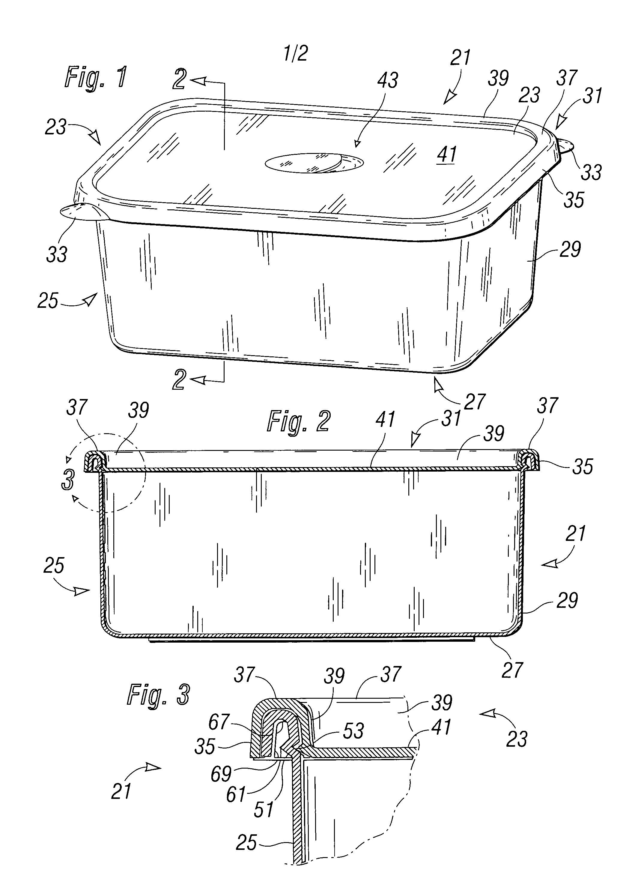 Container positive snap seal