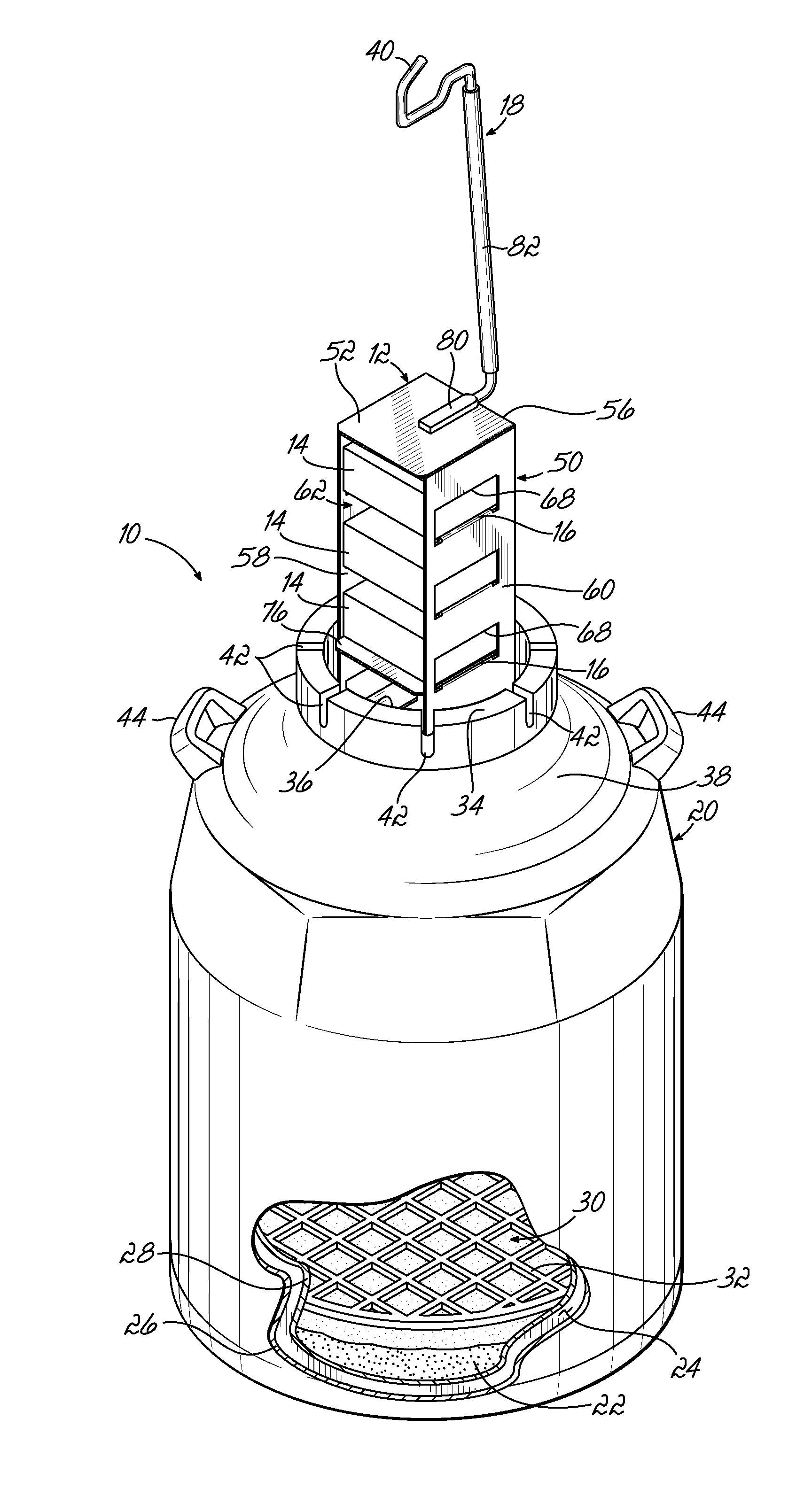 Vertical storage rack for cold storage units