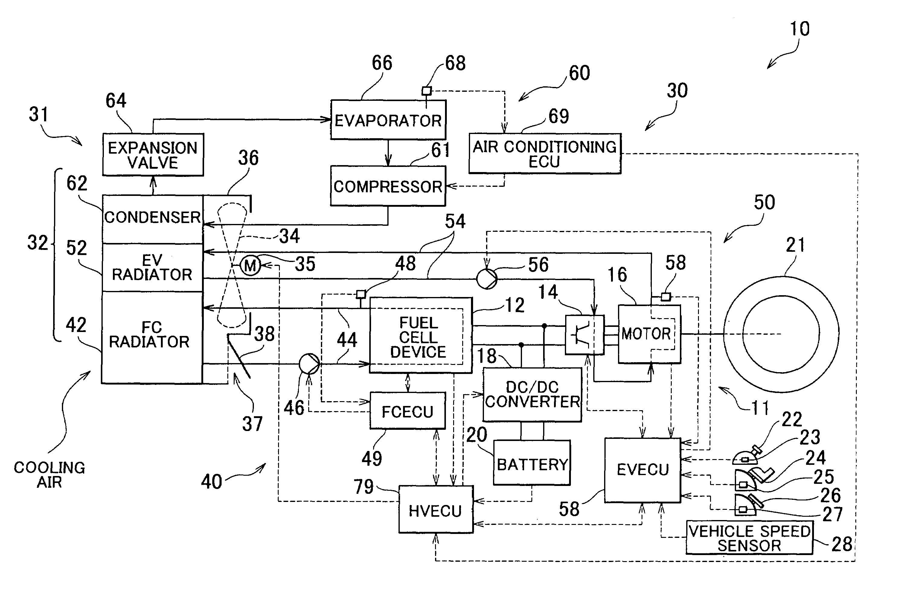 Heat exchange apparatus and hybrid vehicle including heat exchange apparatus