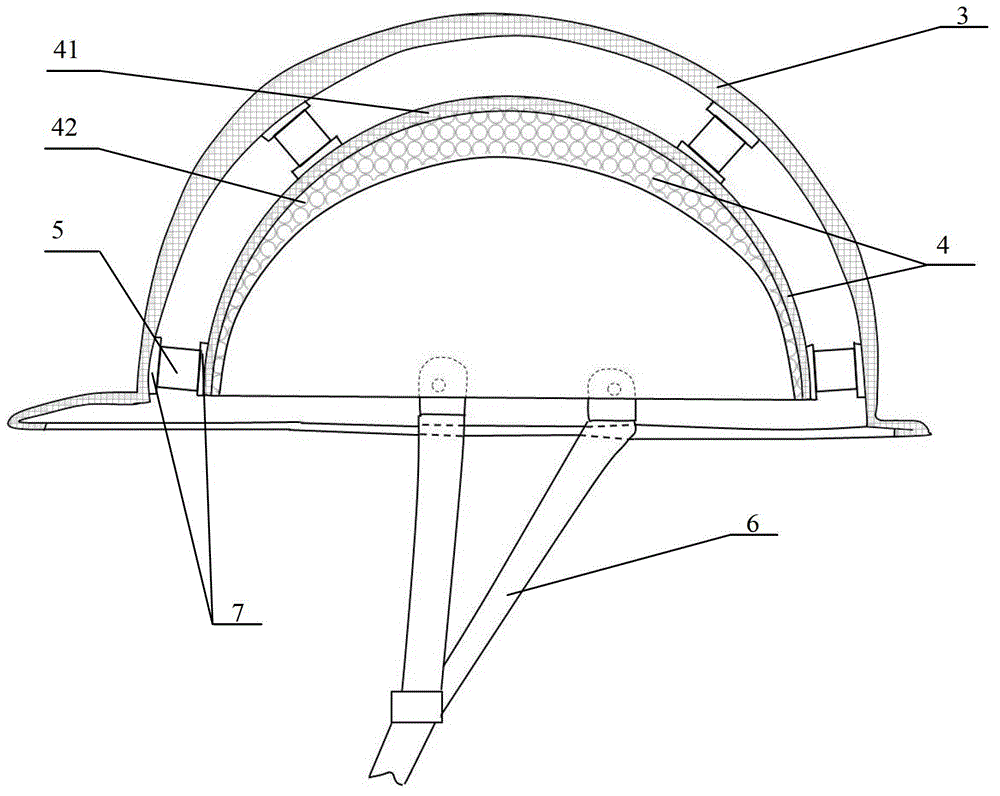 A safety helmet with a new type of cushioning and shock-absorbing structure