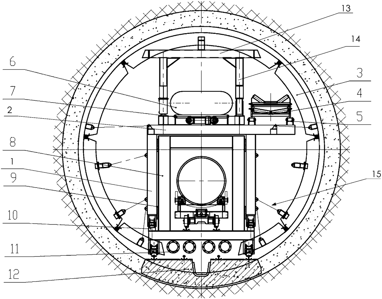 Back-matched simultaneous lining trolley and tunneling machine with same