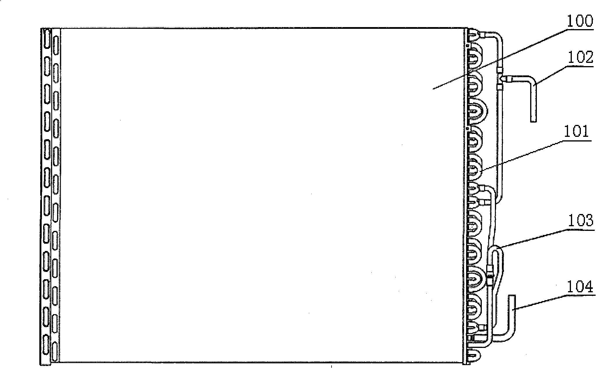 Vapor-liquid separation method for horizontal condenser and condenser