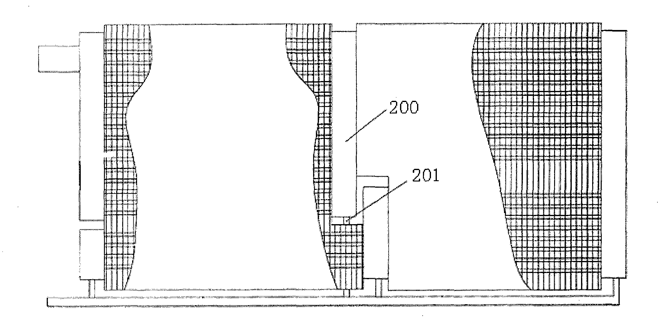 Vapor-liquid separation method for horizontal condenser and condenser