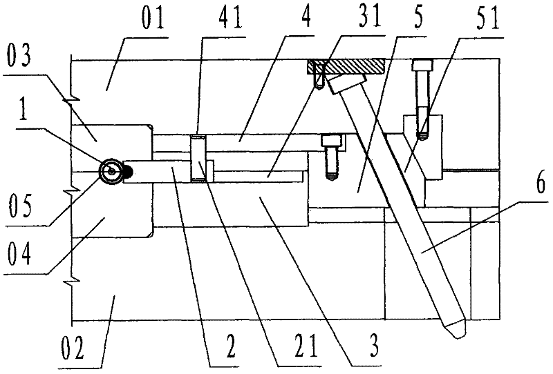 Explorator core loosing apparatus for arc sliding core