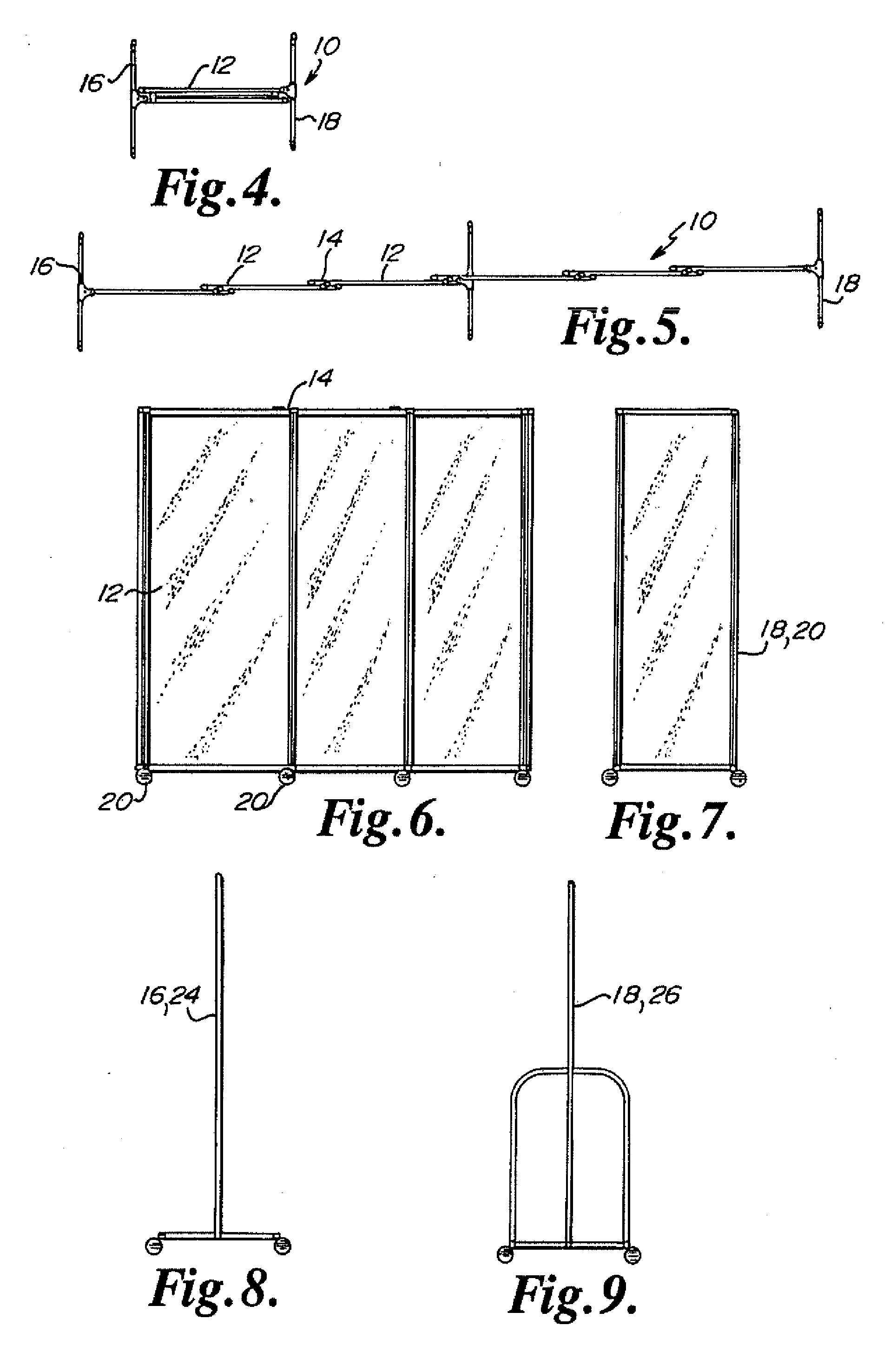 Expandable portable wall partition