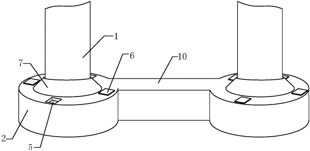 Anchor rod pile reinforcing bearing platform structure used for reinforcing deformed bridge pile and construction method thereof