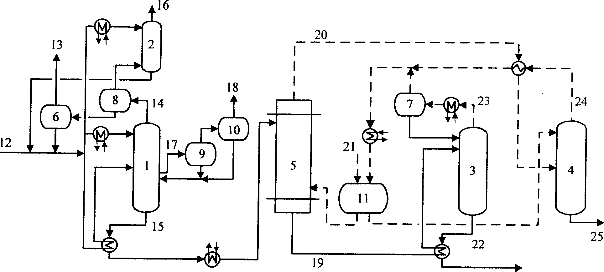 Method for treating coal gasification wastewater by single-tower pressurization stripping and device therefor