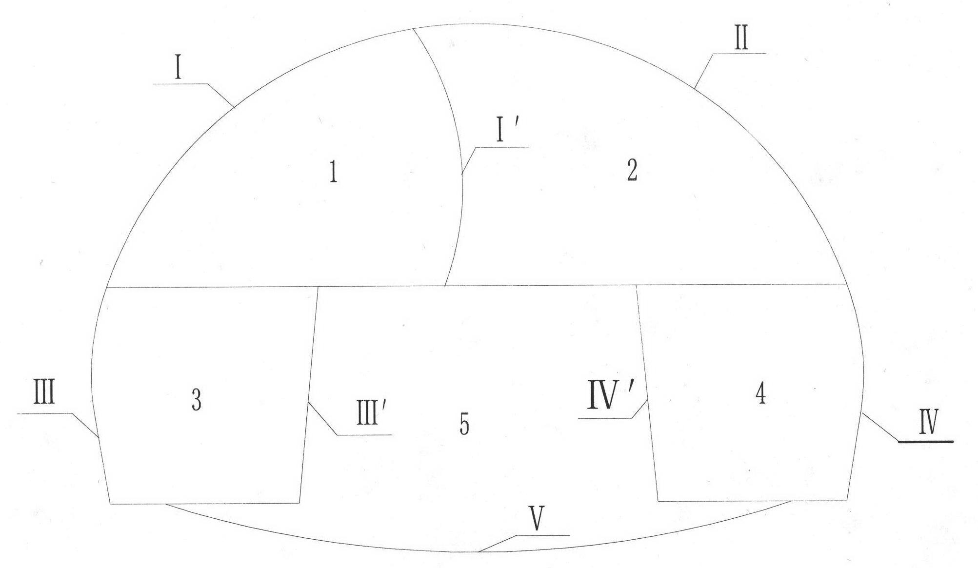 Urban shallow buried large-section tunnel five-step excavating method