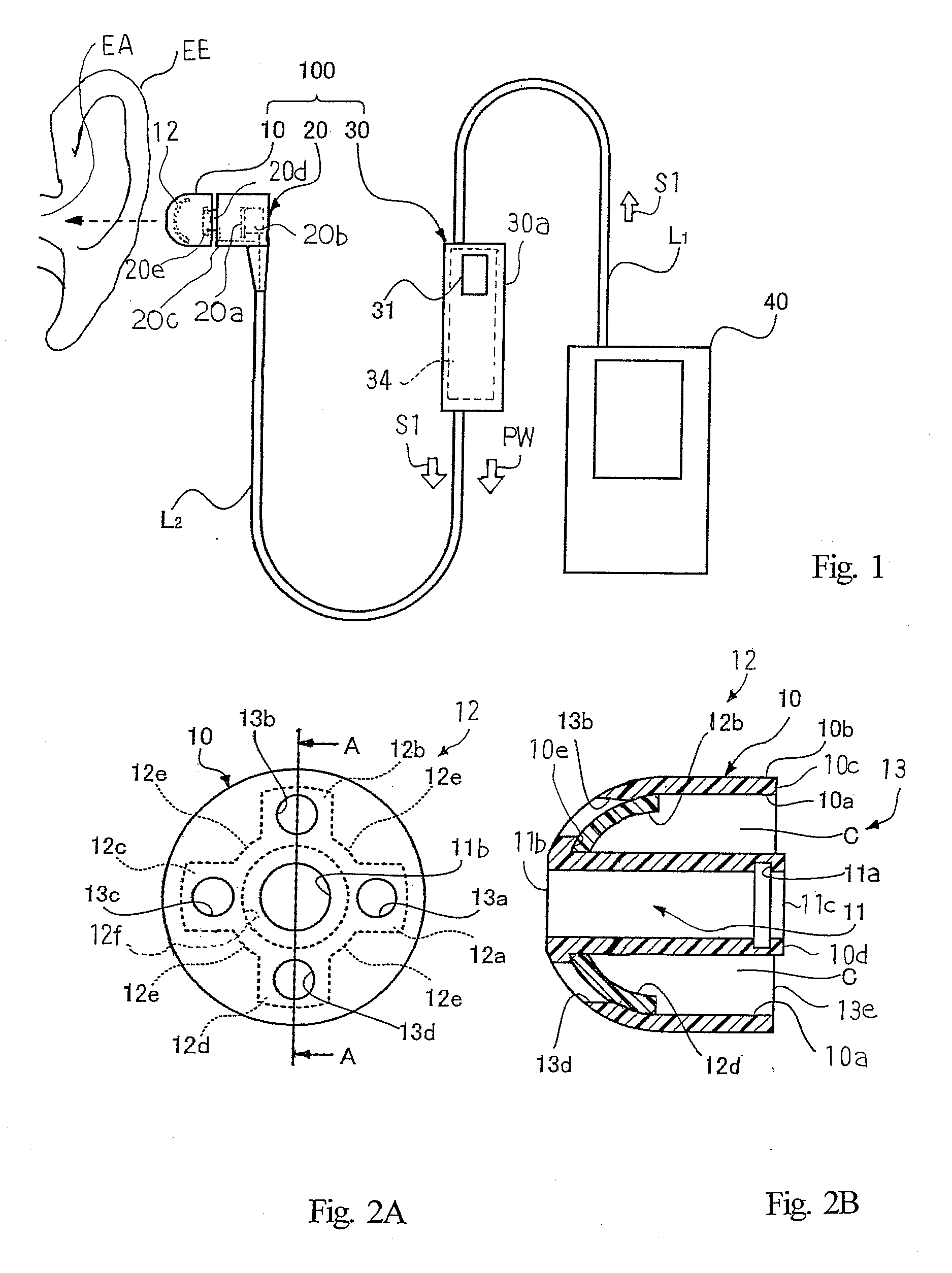 Earphone device and sound generating apparatus equipped with the same